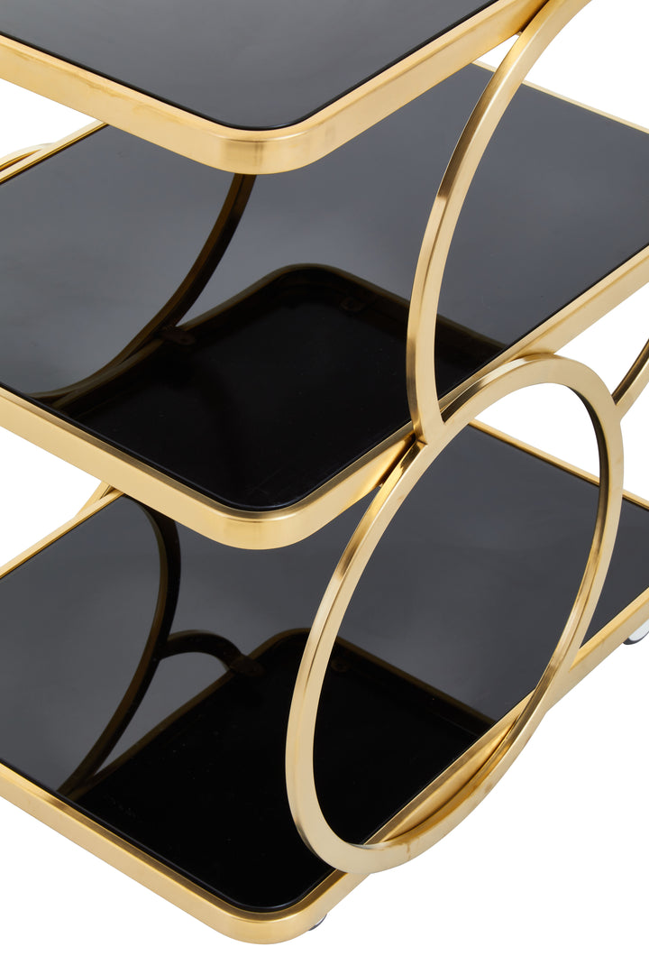 Petey Gold Finish Drinks Trolley.