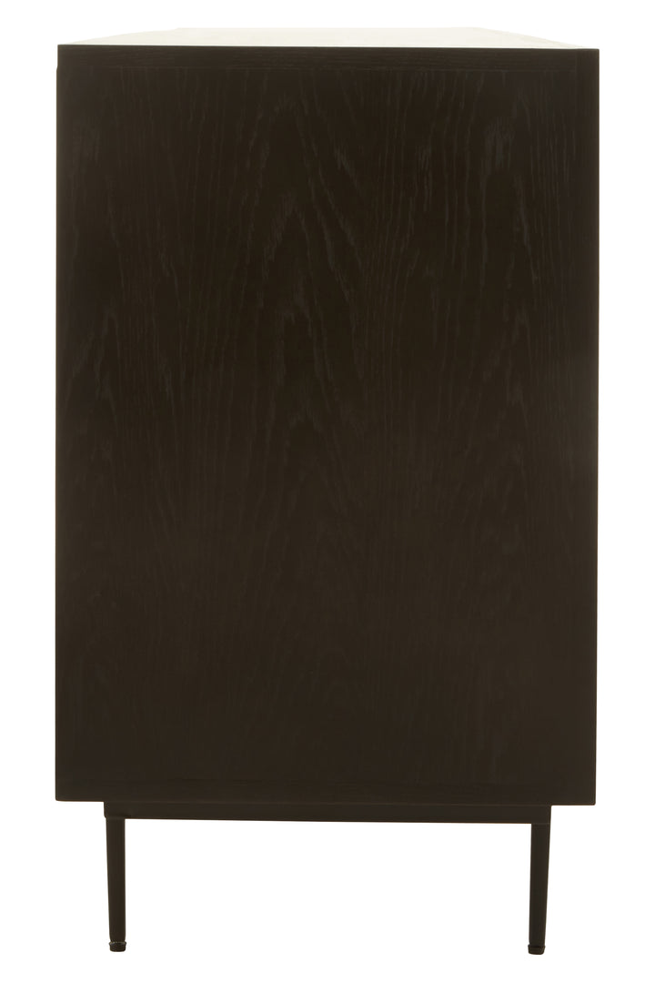 Swallow Black Finish Wooden Metal Legs Sideboard