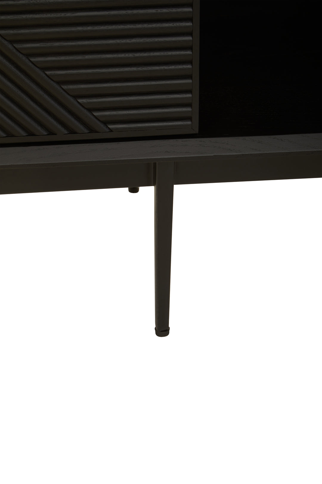Swallow Black Finish Wooden Metal Legs Sideboard