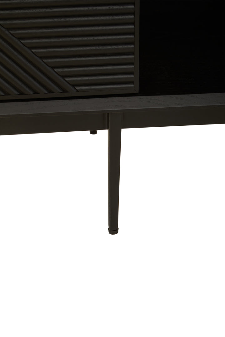 Swallow Black Finish Wooden Metal Legs Sideboard