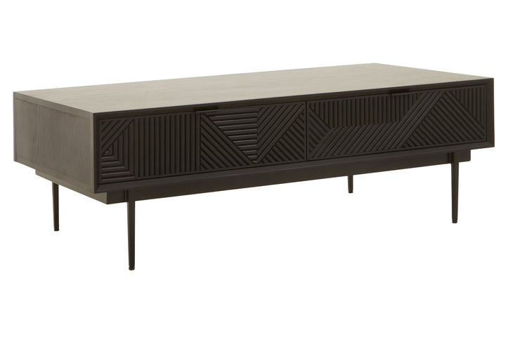 Swallow Black Finish Wooden Coffee Table