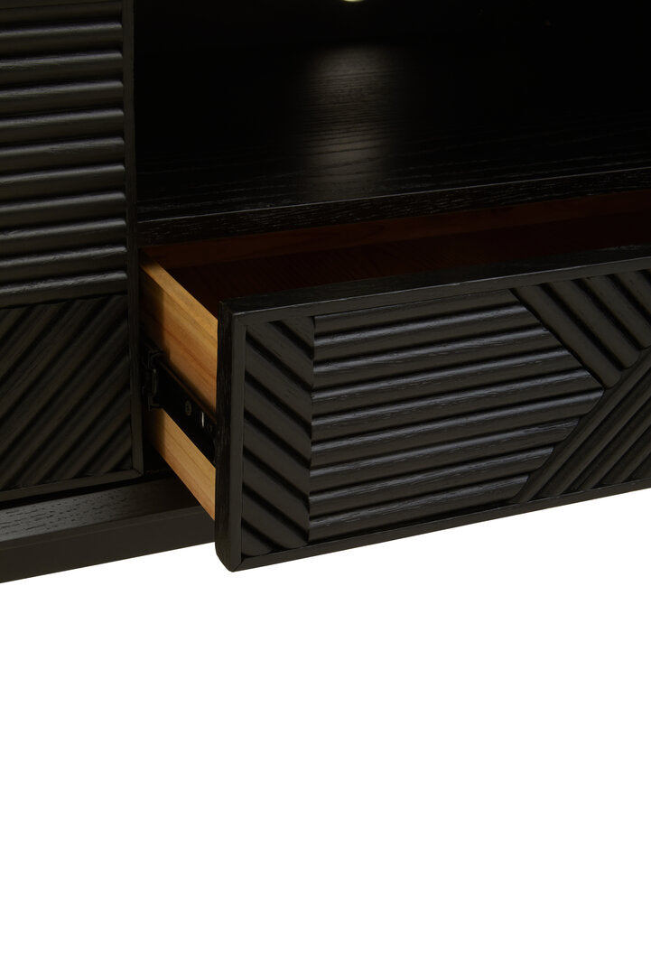 Swallow Black Finish Wooden Media Unit