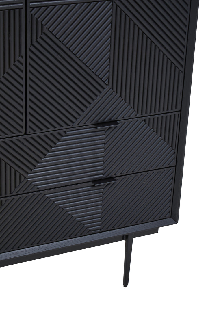 Swallow Black Finish Wooden Cabinet