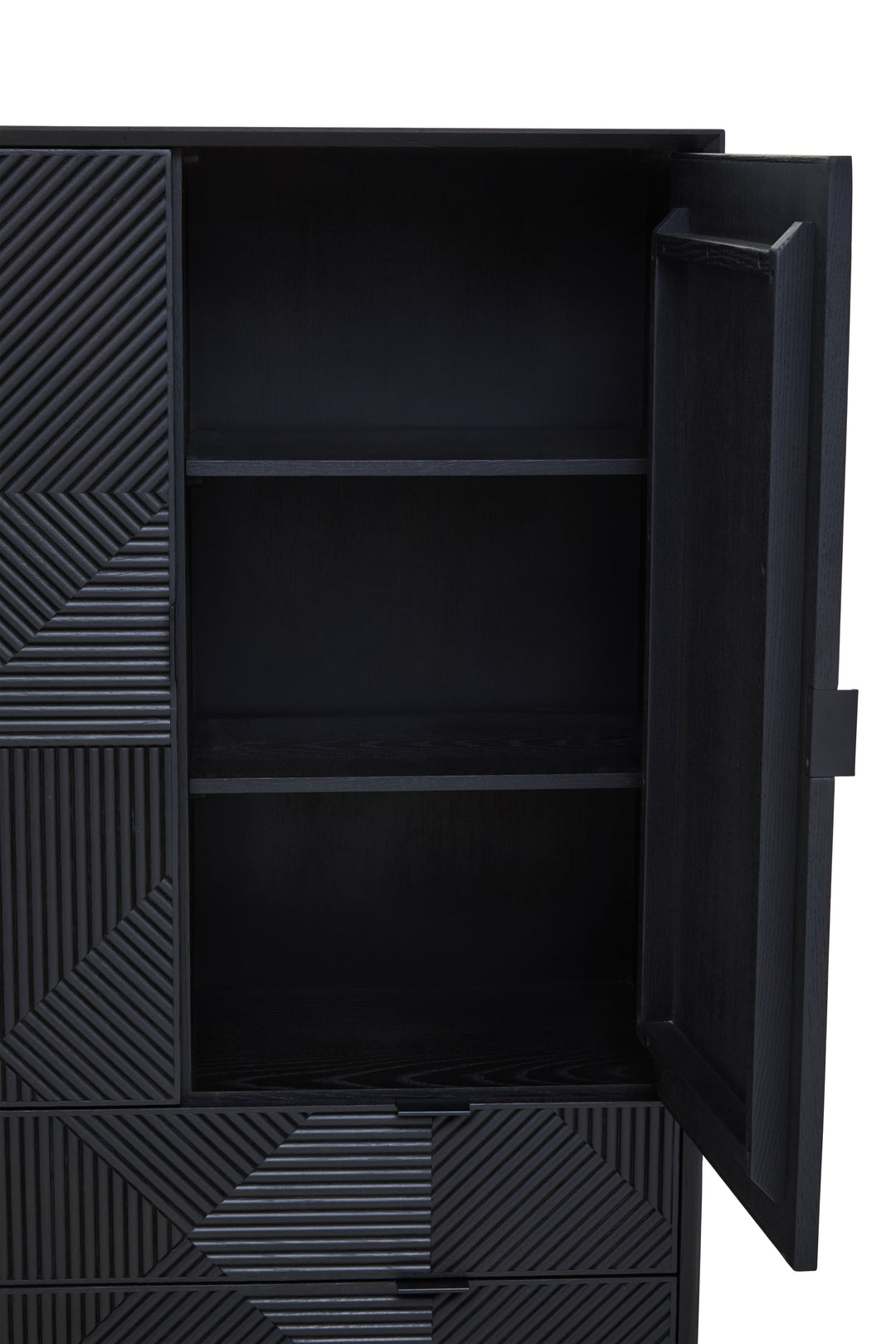 Swallow Black Finish Wooden Cabinet