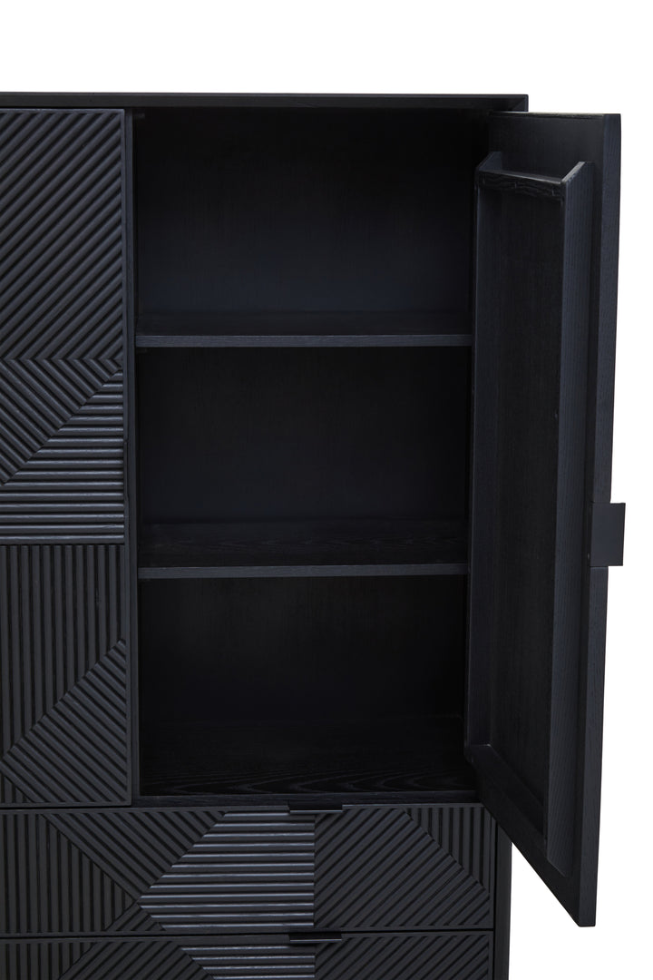 Swallow Black Finish Wooden Cabinet