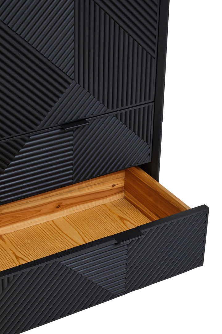 Swallow Black Finish Wooden Cabinet