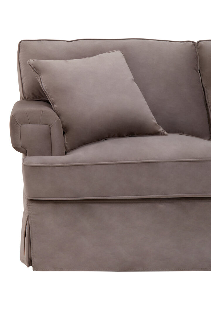 Robin Three Seat Mink Velvet Chaise Sofa