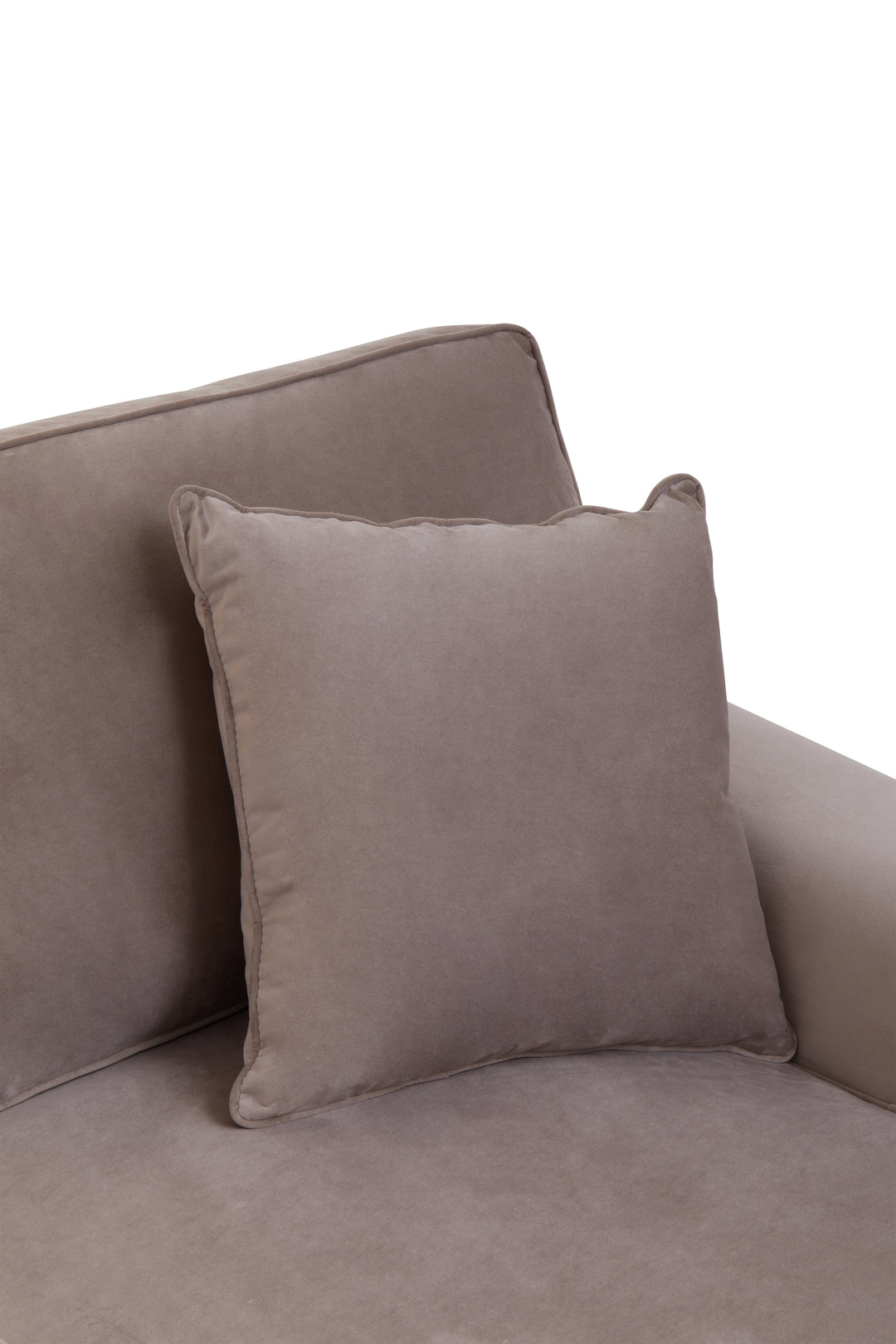 Robin Three Seat Mink Velvet Chaise Sofa