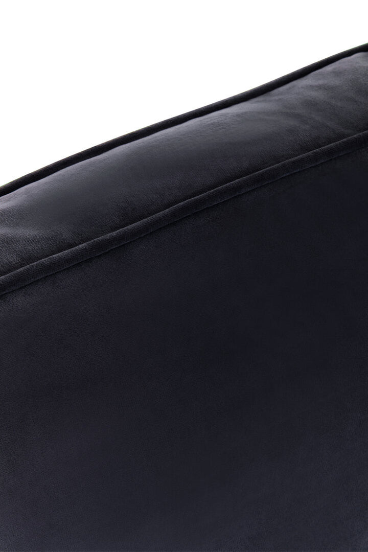 Robin Three Seat Black Velvet Chaise Sofa