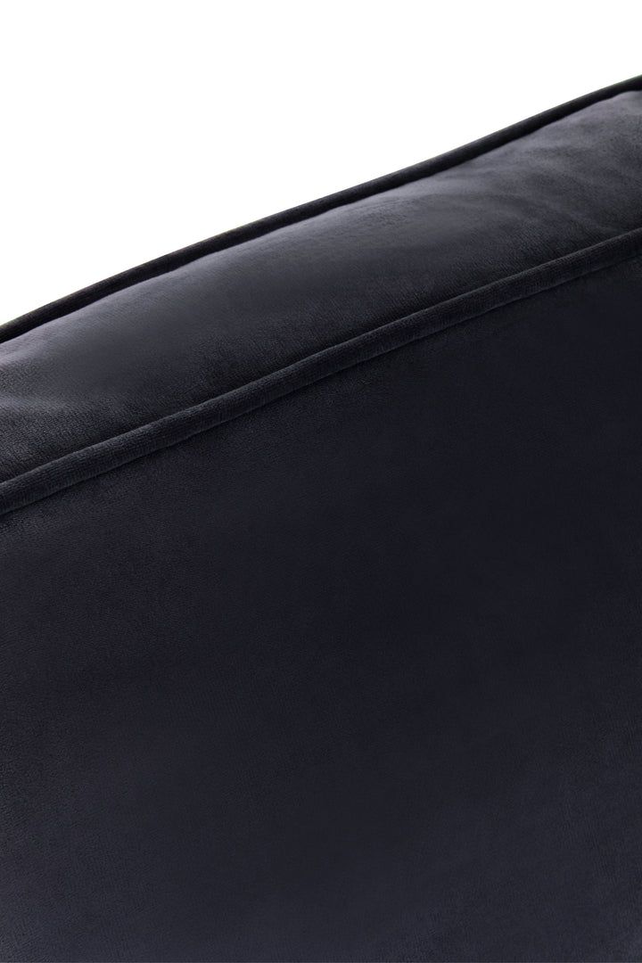 Robin Three Seat Black Velvet Chaise Sofa