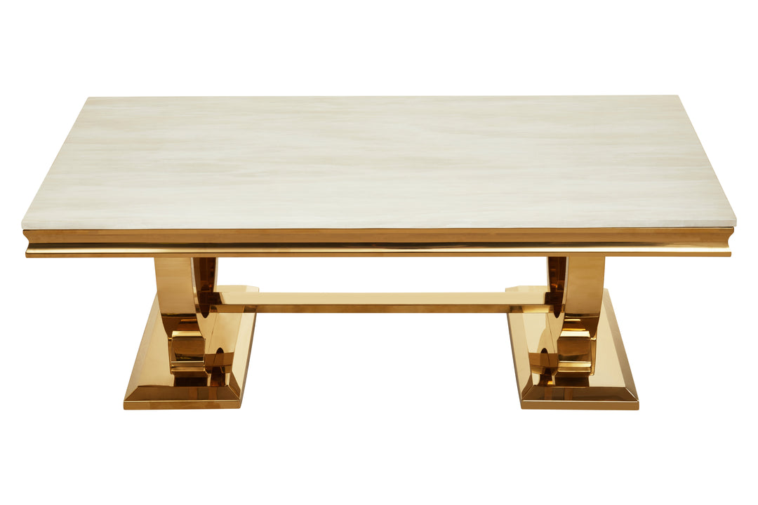 Jasper Ivory White Marble Coffee Table