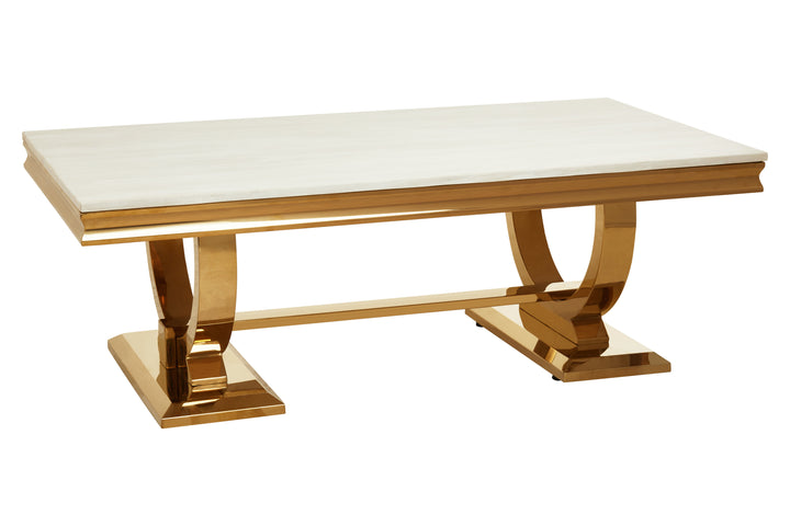 Jasper Ivory White Marble Coffee Table