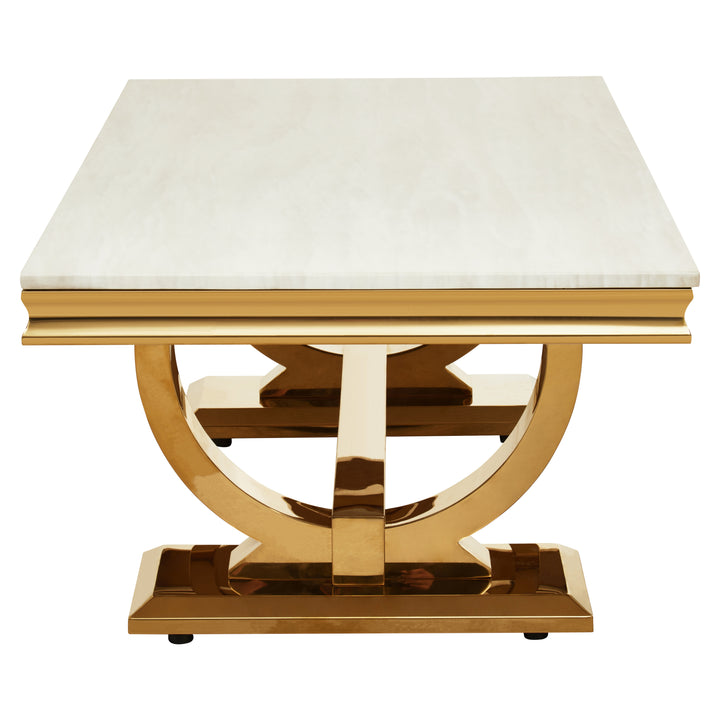 Jasper Ivory White Marble Coffee Table