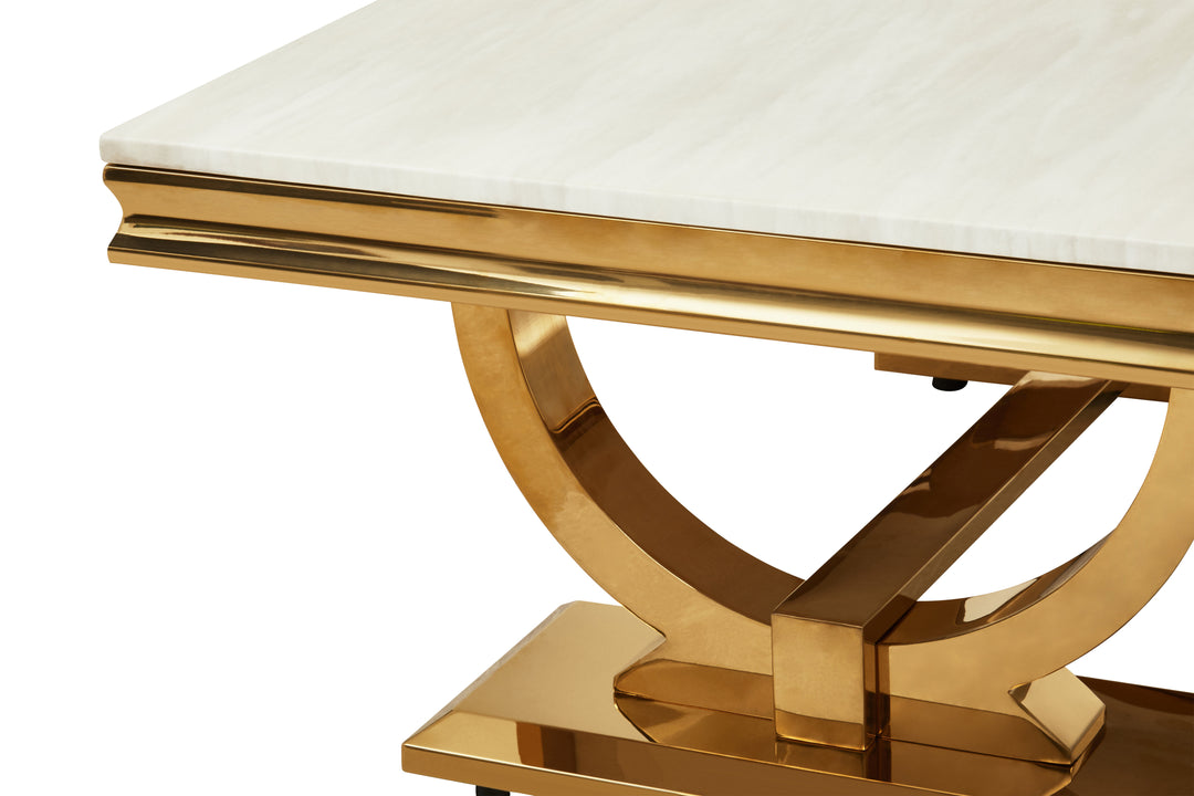 Jasper Ivory White Marble Coffee Table
