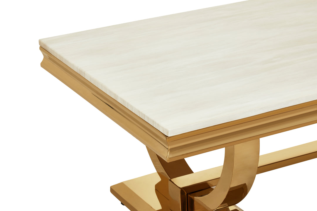 Jasper Ivory White Marble Coffee Table