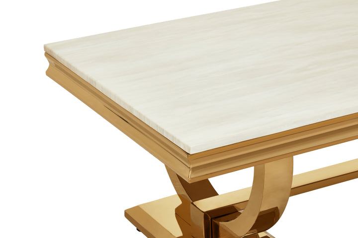 Jasper Ivory White Marble Coffee Table