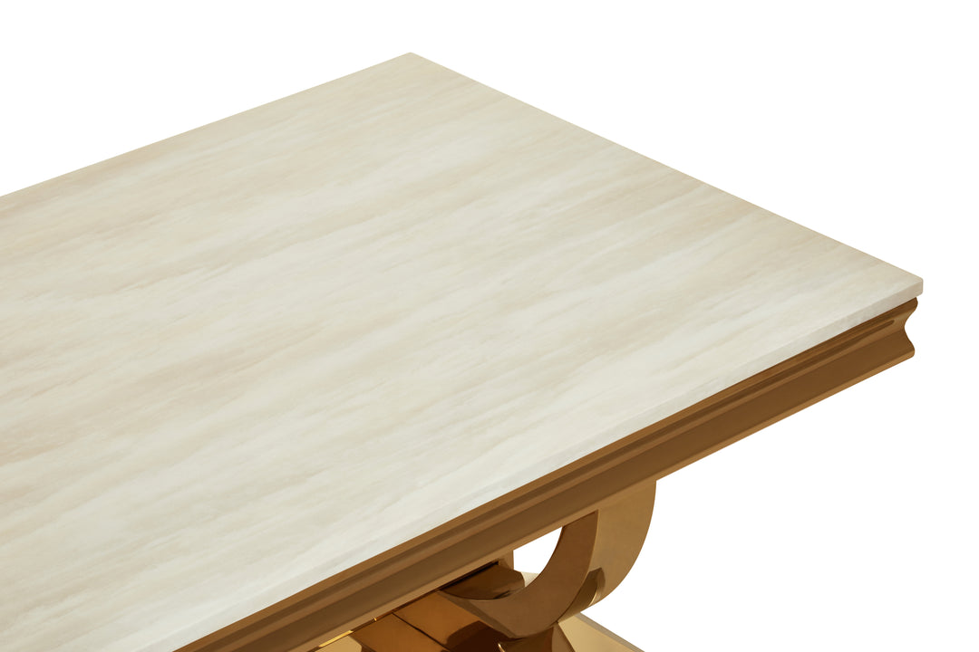Jasper Ivory White Marble Coffee Table