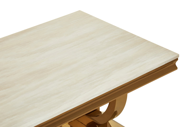Jasper Ivory White Marble Coffee Table