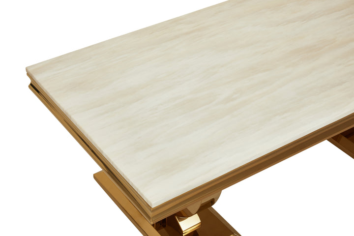 Jasper Ivory White Marble Coffee Table