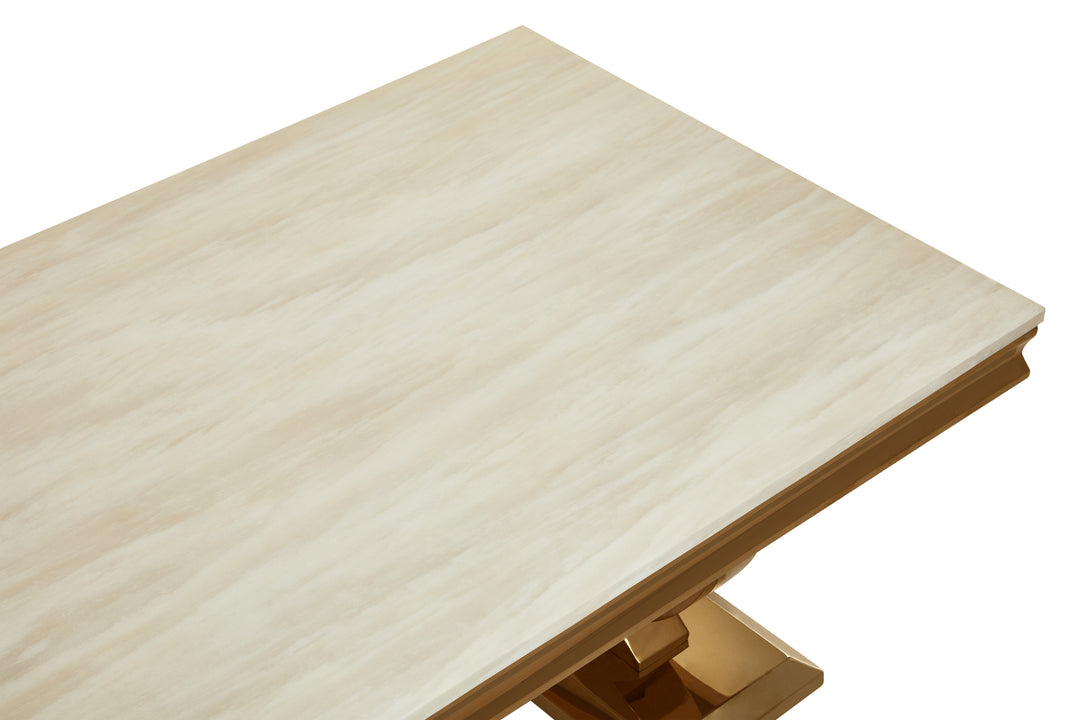 Jasper Ivory White Marble Coffee Table