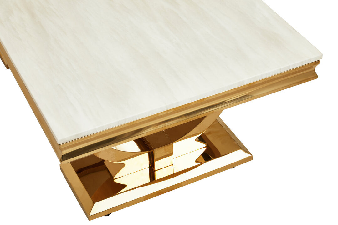 Jasper Ivory White Marble Coffee Table