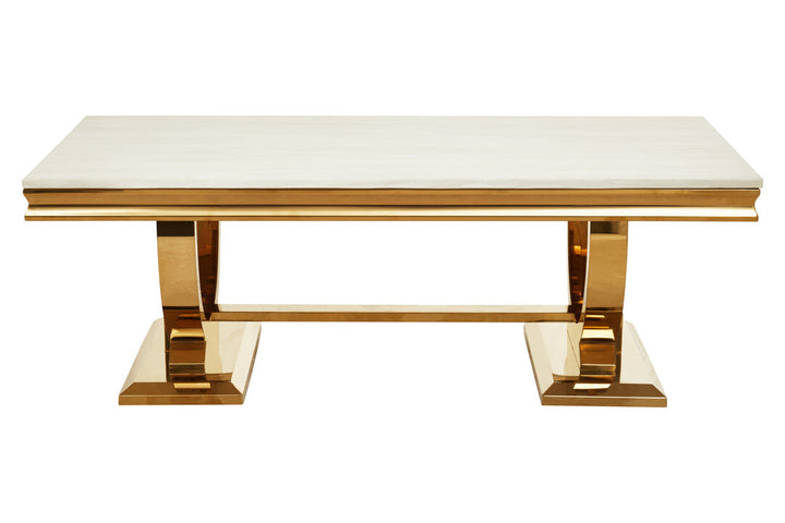 Jasper Ivory White Marble Coffee Table