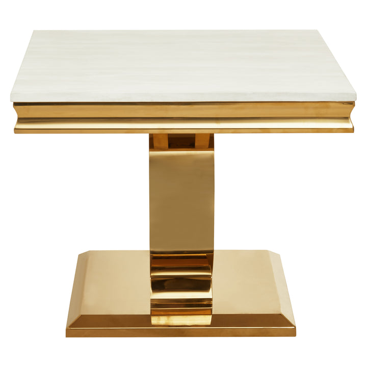 Ozzy Ivory White Marble Side Table