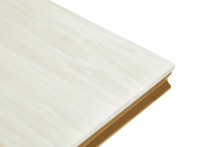 Ozzy Ivory White Marble Side Table