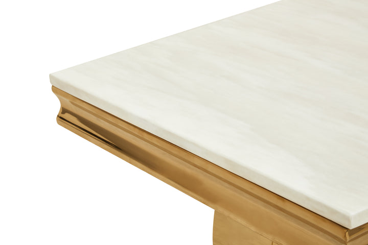 Ozzy Ivory White Marble Side Table
