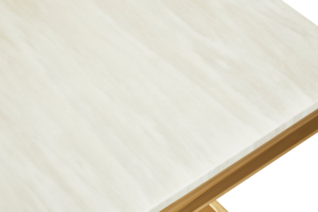 Ozzy Ivory White Marble Side Table