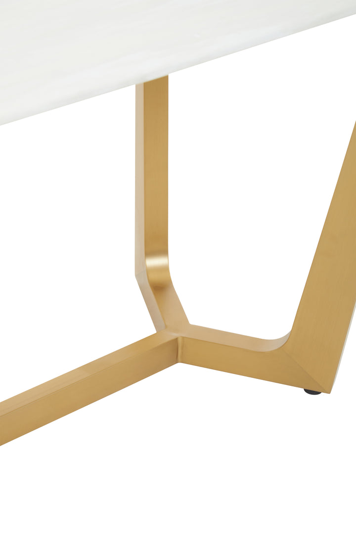 Ozzy White Marble Top Dining Table