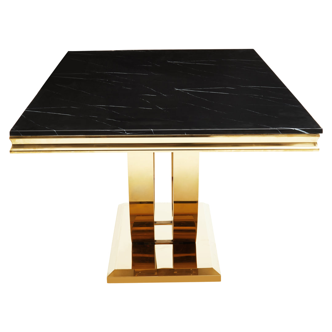 Ozzy Black Marble Rectangular Dining Table
