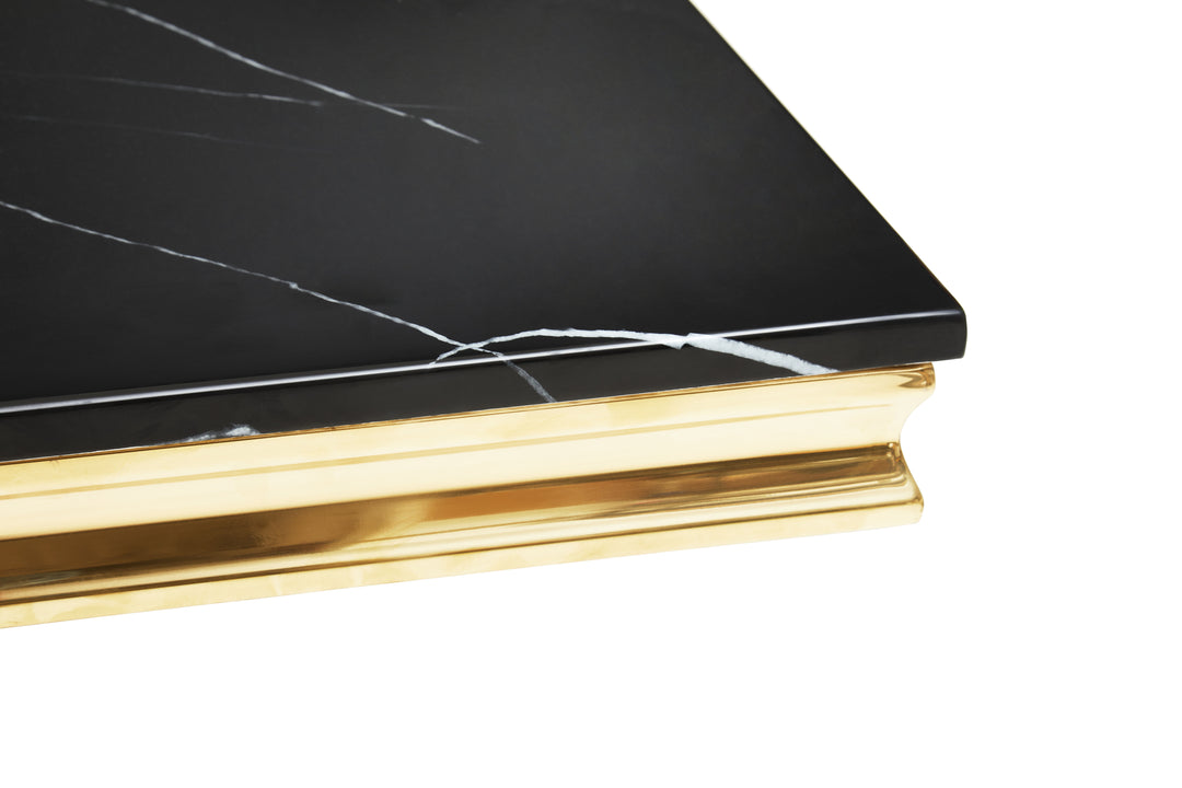 Ozzy Black Marble Rectangular Dining Table