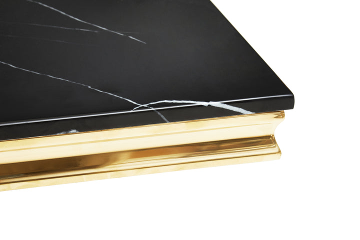 Ozzy Black Marble Rectangular Dining Table