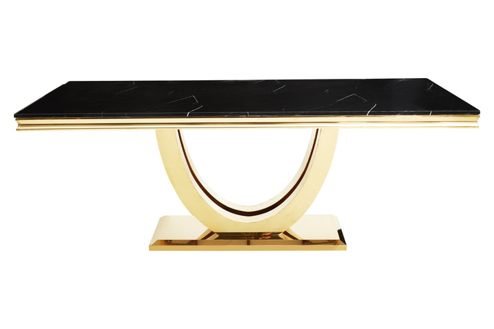 Ozzy Black Marble Rectangular Dining Table