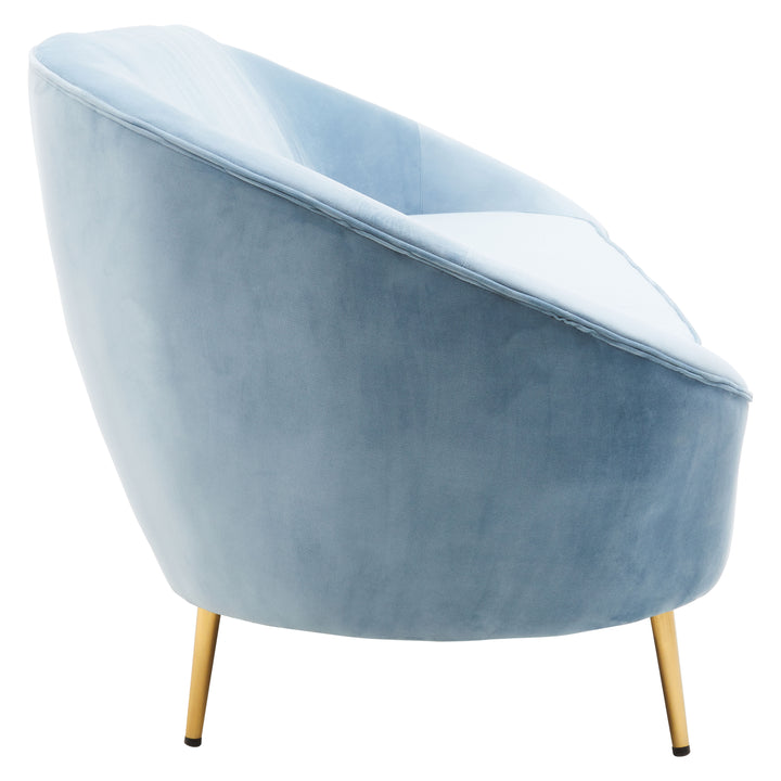 Swan 3 Seat Aqua Blue Velvet Sofa
