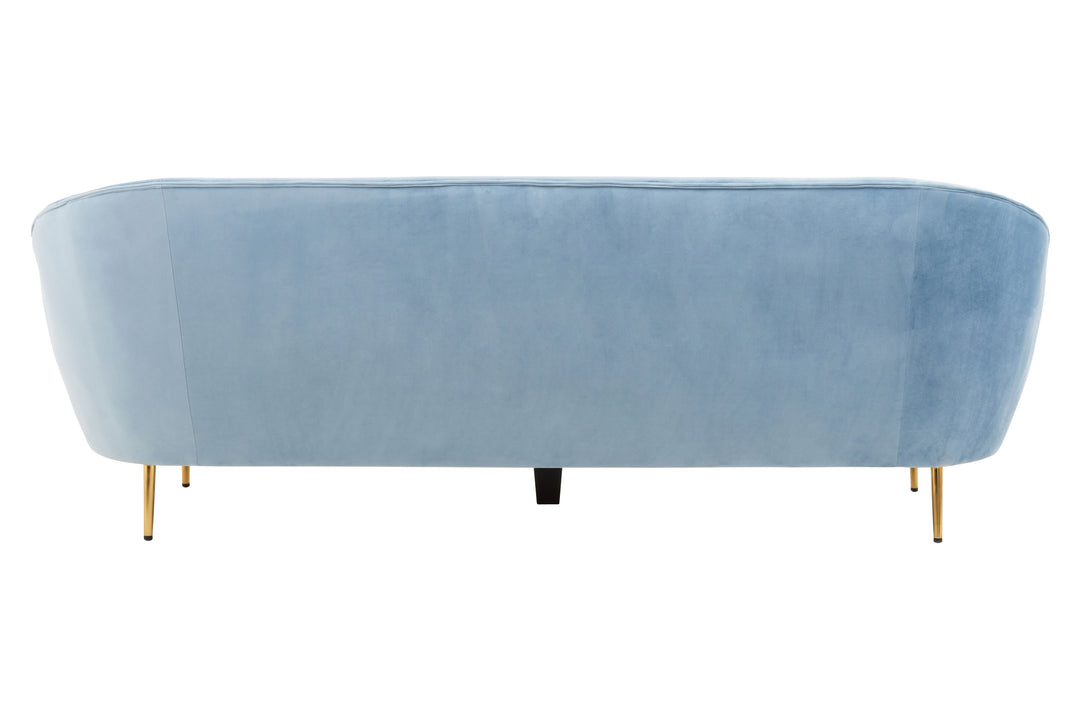Swan 3 Seat Aqua Blue Velvet Sofa