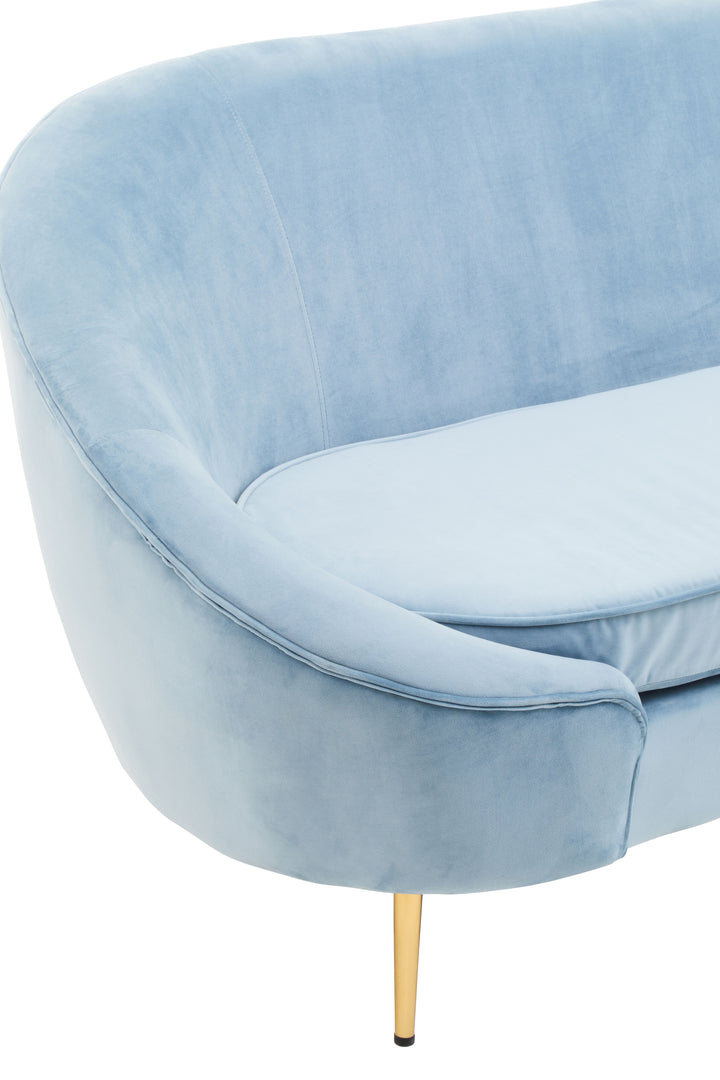 Swan 3 Seat Aqua Blue Velvet Sofa