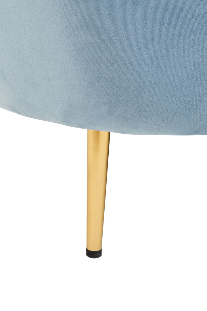Swan 3 Seat Aqua Blue Velvet Sofa