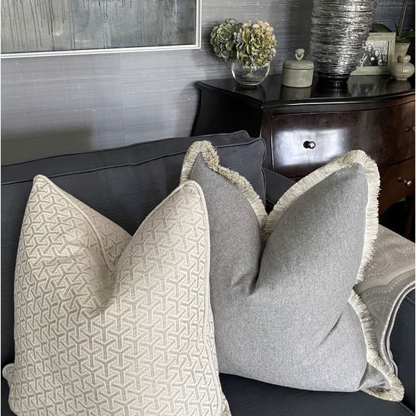 York Marl/Alezio, Sustainable Feather, Cushion, Grey - Andrew Martin