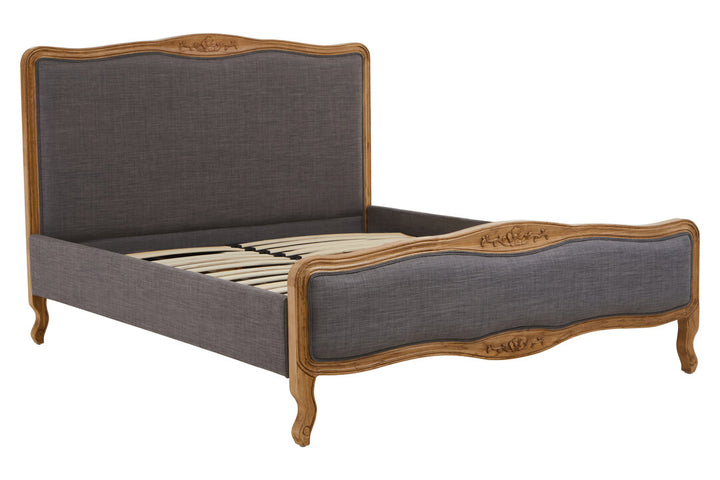 Heron Grey Fabric Kingsize Bed