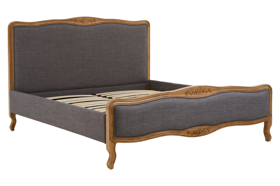 Heron Grey Fabric Super Kingsize Bed