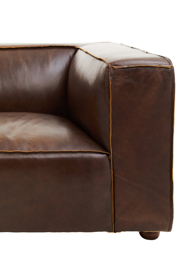 Phoenix Two Seater Mexico Brown Leather Sofa