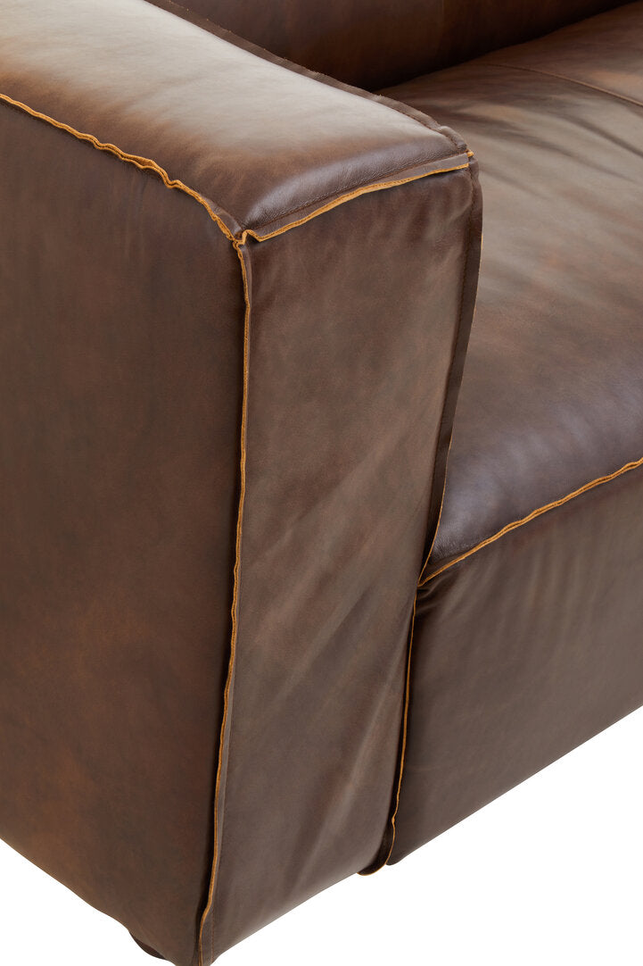Phoenix Two Seater Mexico Brown Leather Sofa