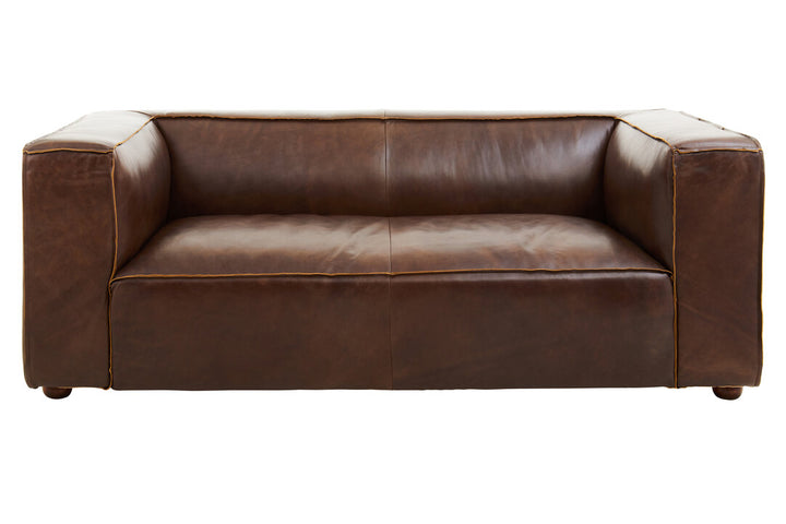 Phoenix Two Seater Mexico Brown Leather Sofa