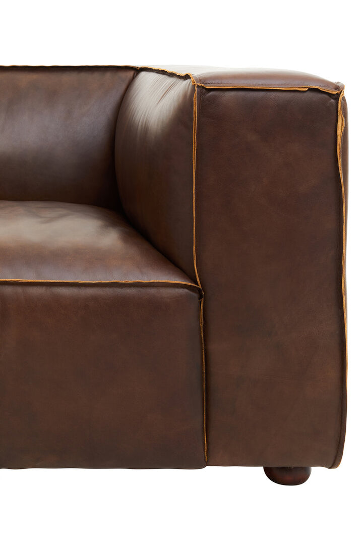 Phoenix Three Seater Mexico Brown Leather Sofa