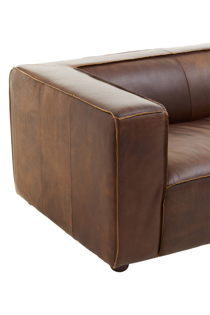Phoenix Three Seater Mexico Brown Leather Sofa