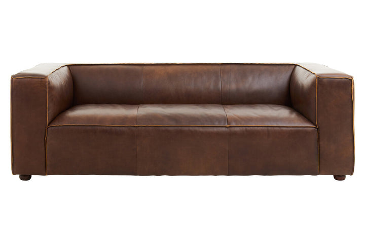 Phoenix Three Seater Mexico Brown Leather Sofa