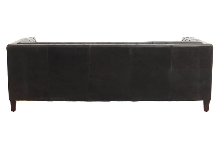 Phoenix Three Seater Antique Ebony Leather Sofa