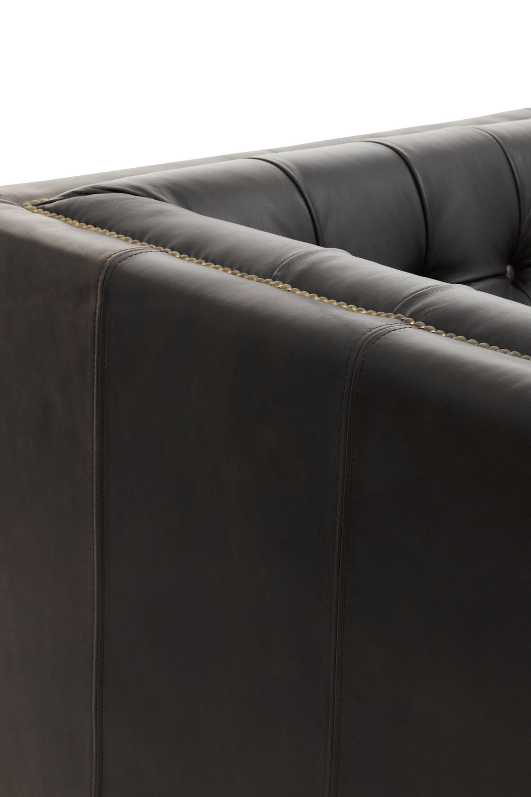 Phoenix Three Seater Antique Ebony Leather Sofa